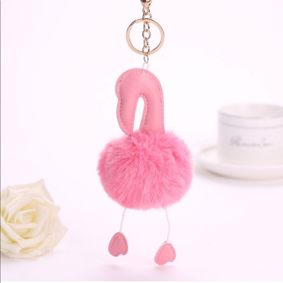 🌷Rose Gold Puffy Pink Flamingo Keychain‼️FINAL SALE - Picture 2 of 6